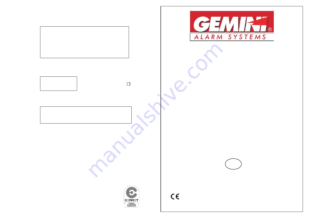 Gemini 973AR Installation And Use Manual Download Page 1