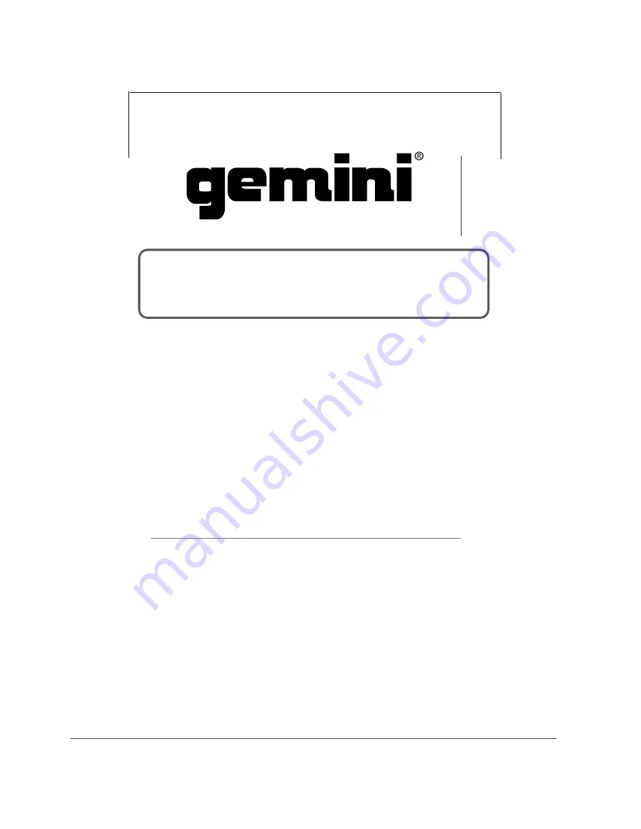 Gemini CD-9500 PRO II Instruction Manual Download Page 13