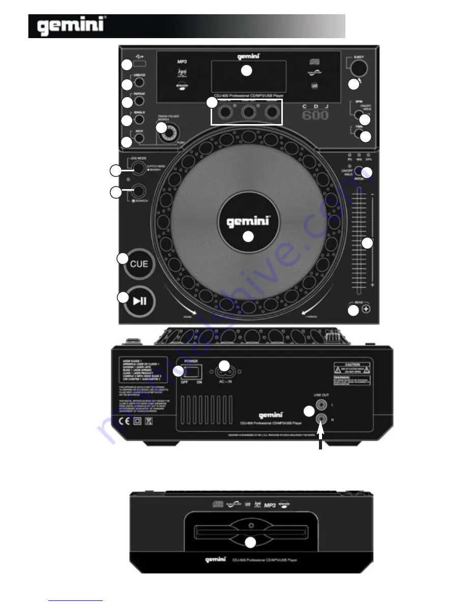 Gemini CDJ-600 Скачать руководство пользователя страница 3