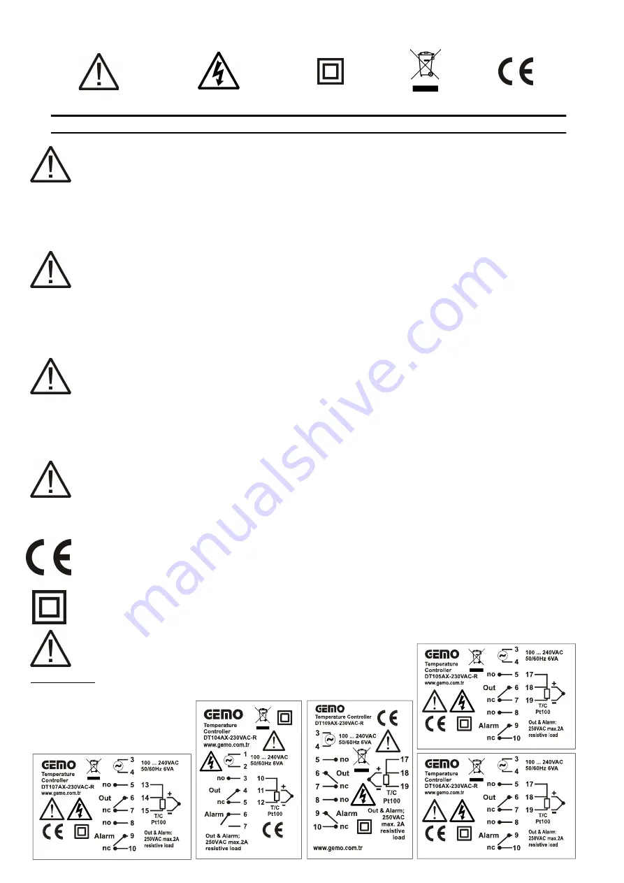 Gemo DT109AX Installation & Use Download Page 1