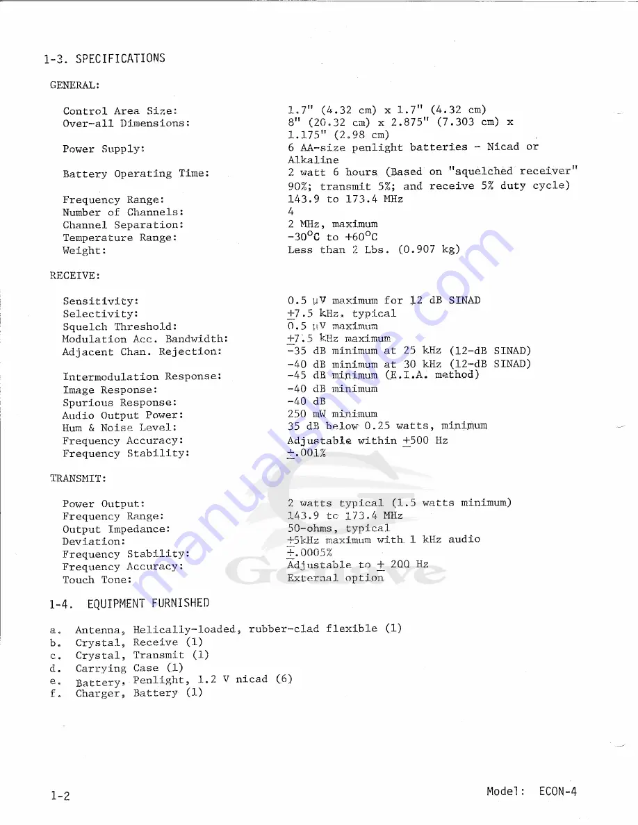 Genave ECOM-4 Maintenance Manual Download Page 4