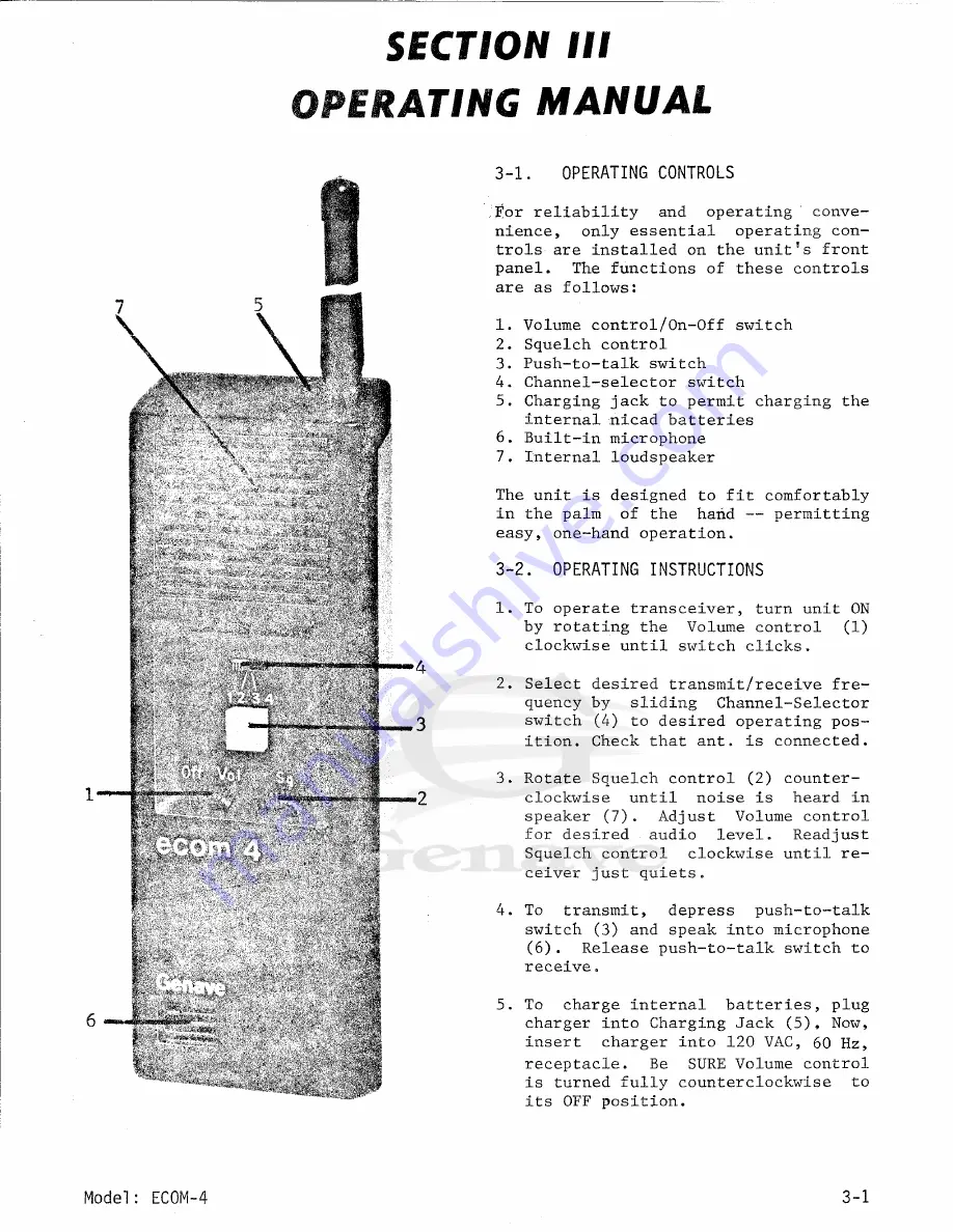 Genave ECOM-4 Maintenance Manual Download Page 7