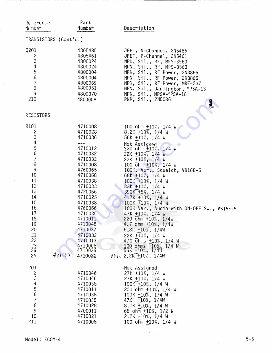 Genave ECOM-4 Maintenance Manual Download Page 29