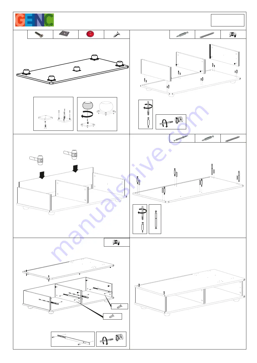 GENC KORSAN WARDROBE 2 DOOR Assembly And User'S Manual Download Page 3