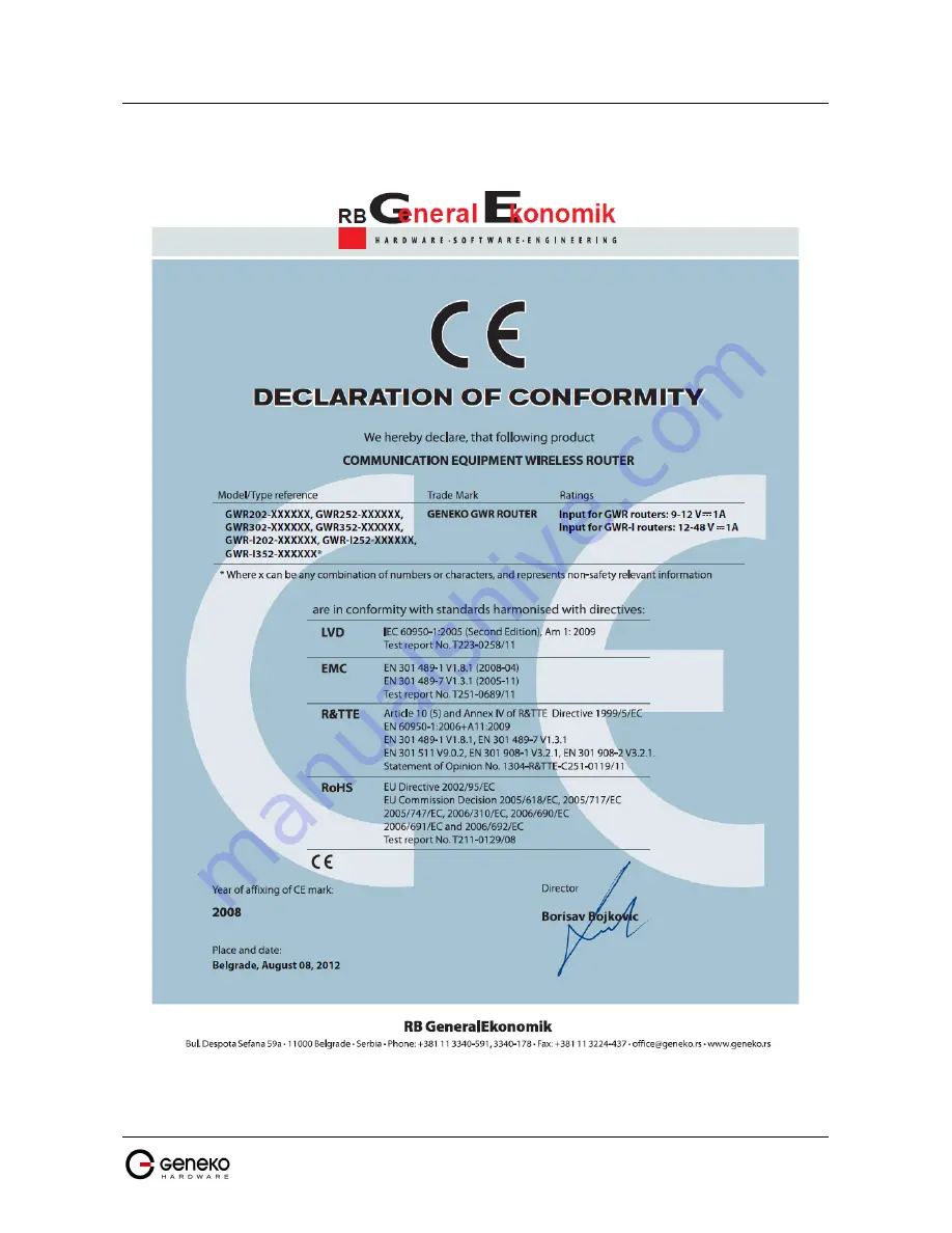 Geneko GWR-I series User Manual Download Page 16