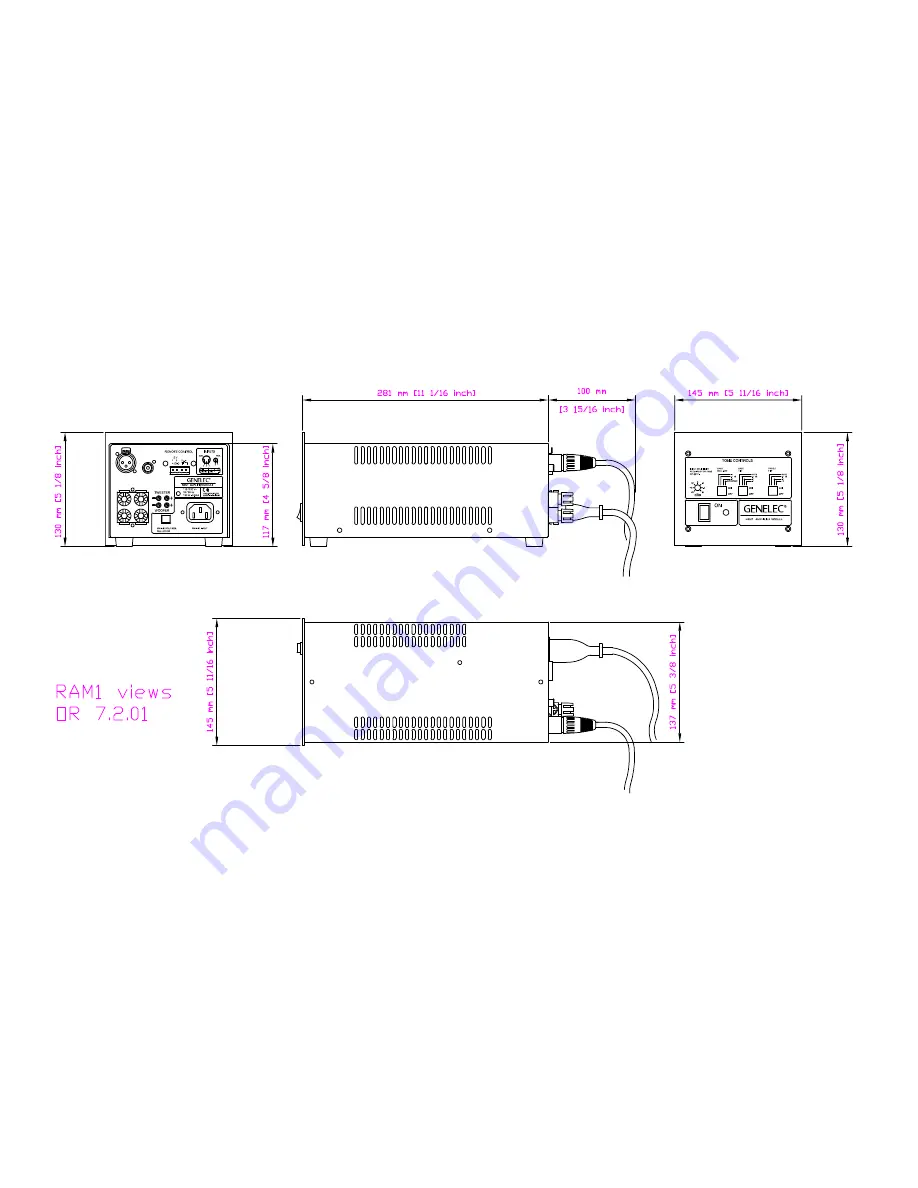 Genelec RAM1 Dimensions Download Page 1