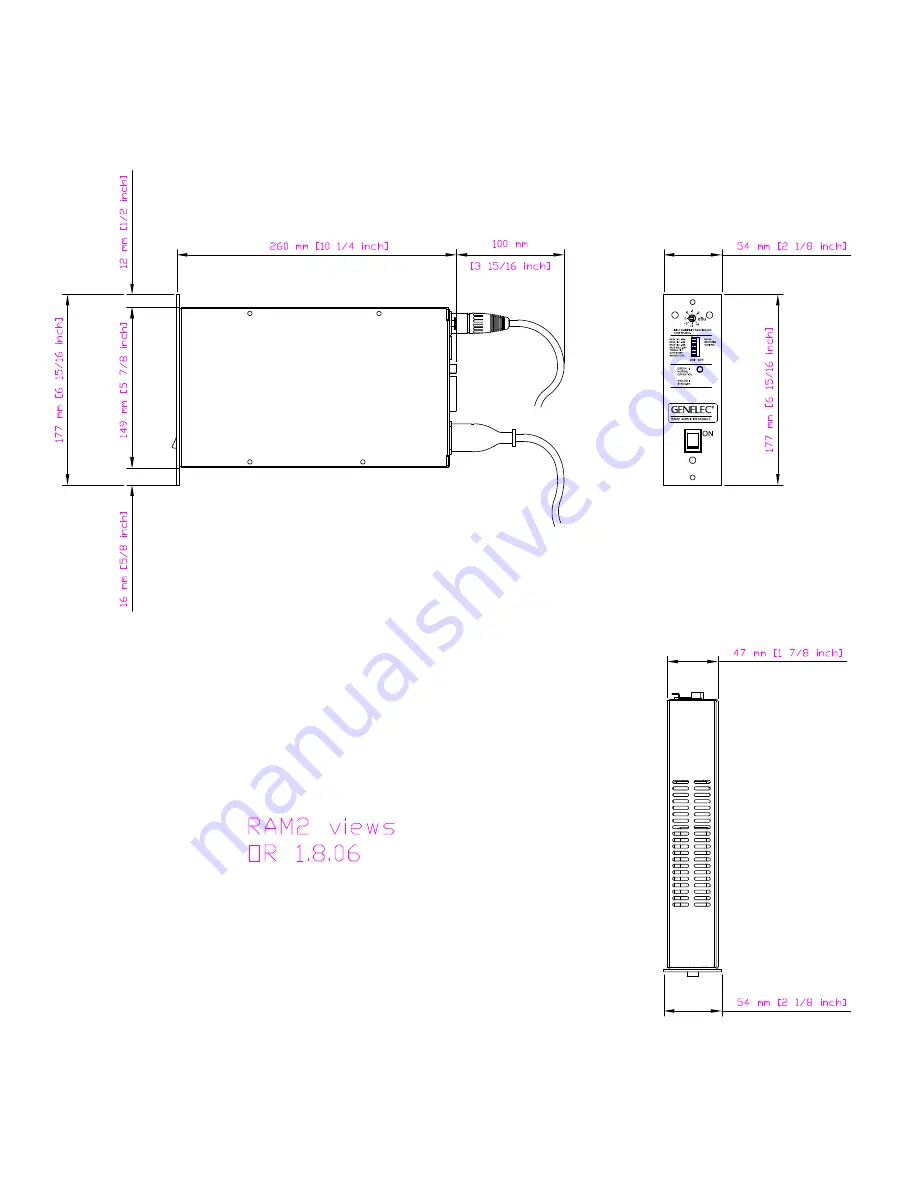 Genelec RAM2 Dimensions Download Page 1