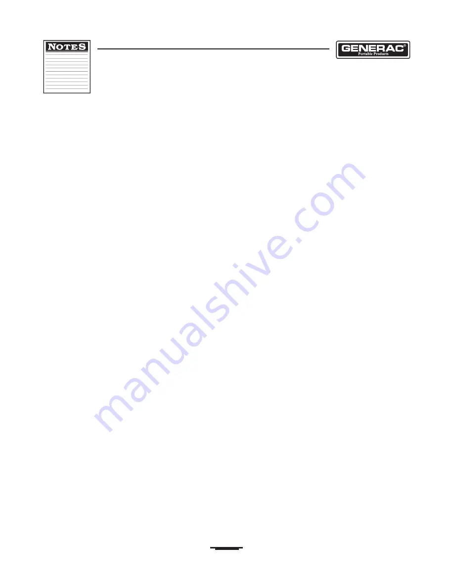 Generac Portable Products 1450-3 Owner'S Manual Download Page 19