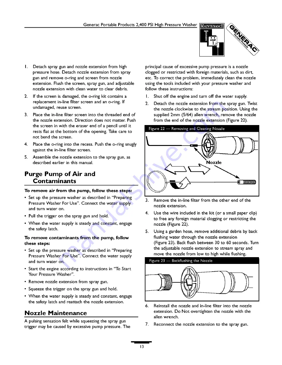 Generac Portable Products 1537-1 Owner'S Manual Download Page 13