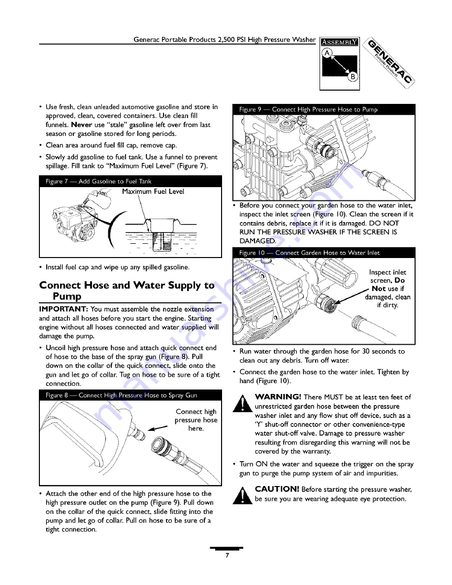 Generac Portable Products 1538-0 Owner'S Manual Download Page 7