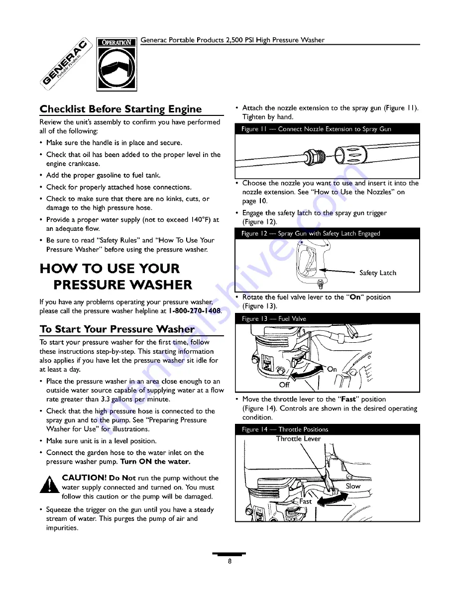 Generac Portable Products 1538-0 Скачать руководство пользователя страница 8