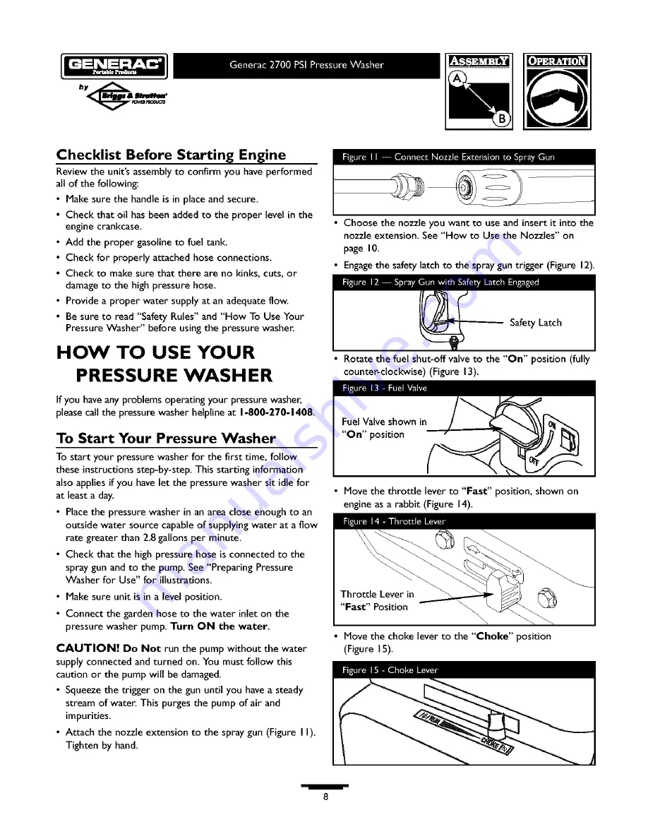 Generac Portable Products 1676-1 Owner'S Manual Download Page 8