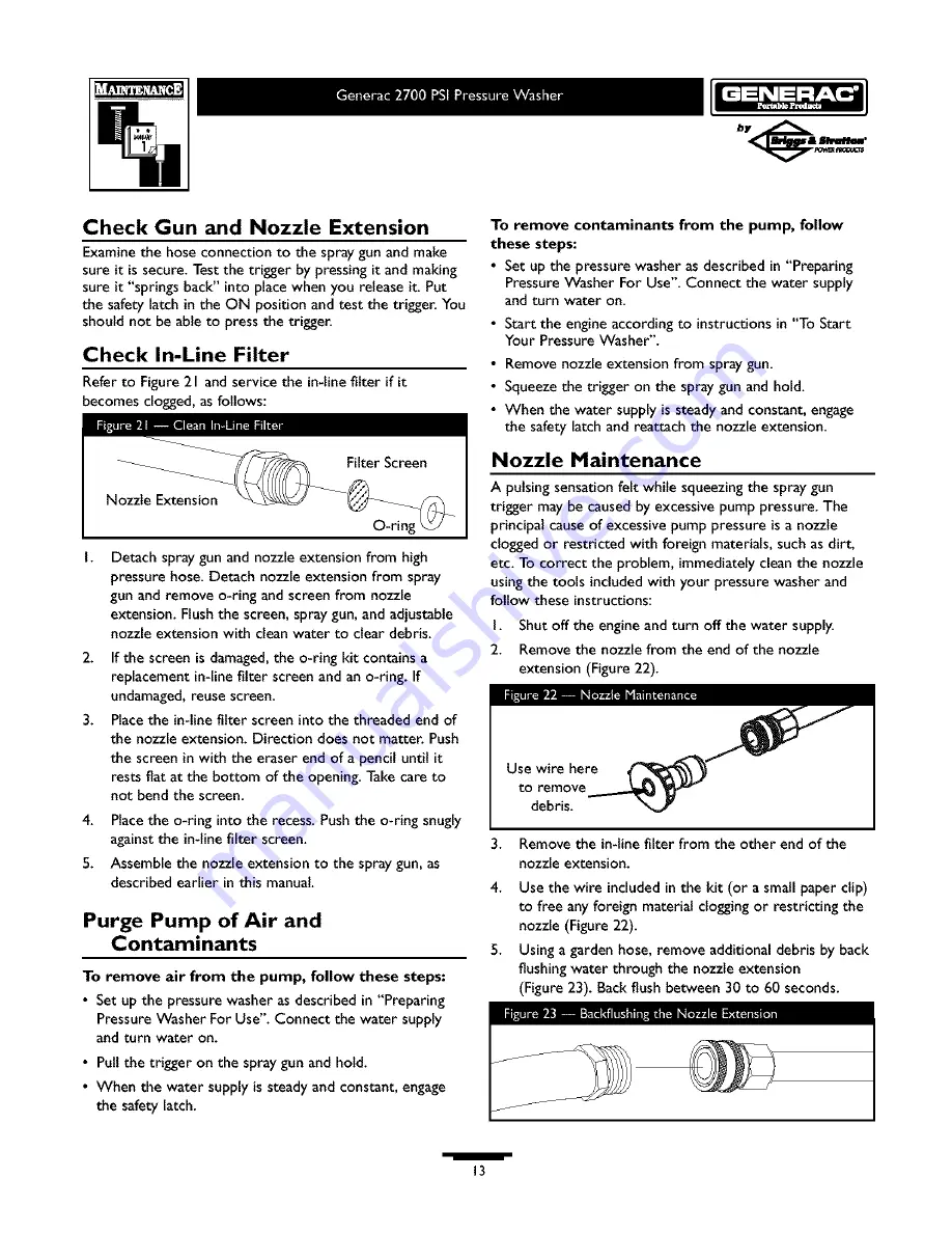 Generac Portable Products 1676-1 Owner'S Manual Download Page 13