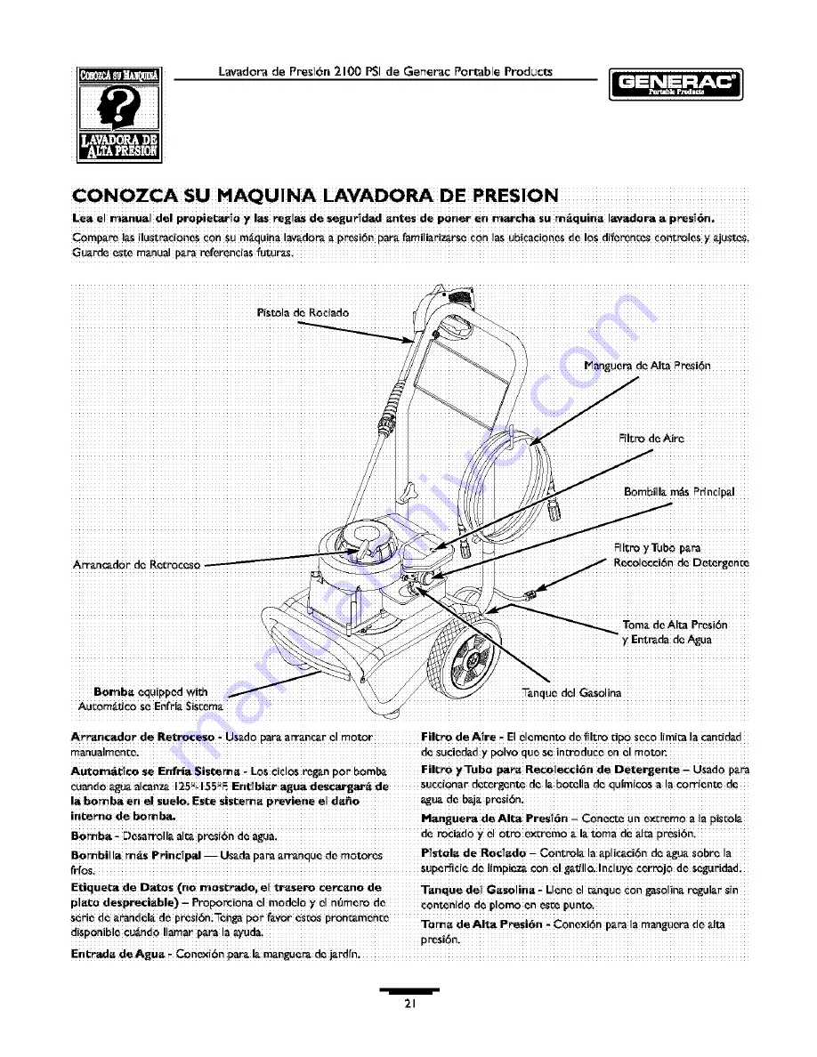 Generac Portable Products 1974-0 Owner'S Manual Download Page 21