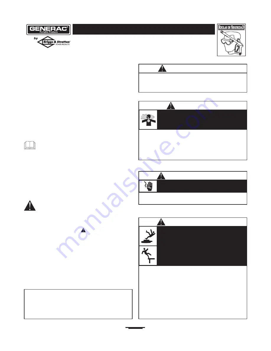 Generac Portable Products 2700PSI 1676-0 Скачать руководство пользователя страница 20