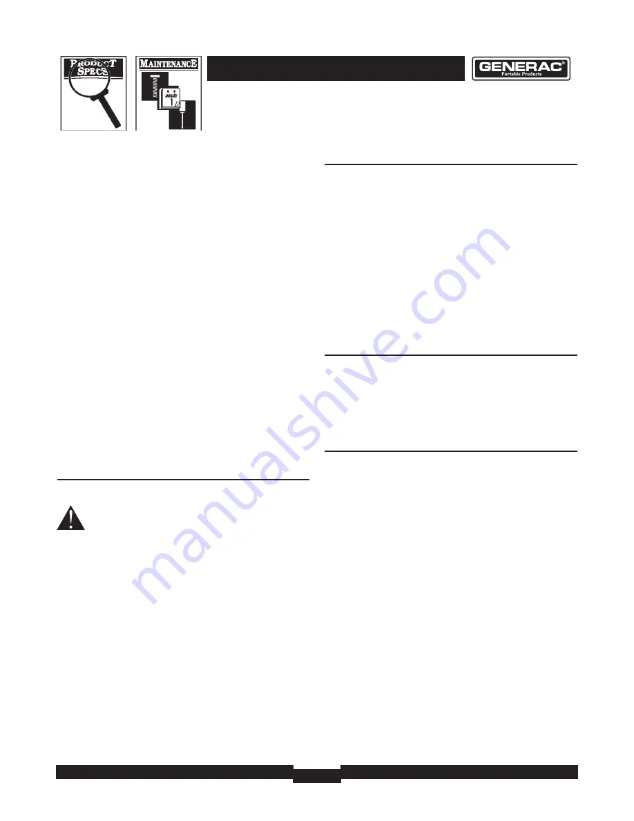 Generac Portable Products 7000EXL Owner'S Manual Download Page 11