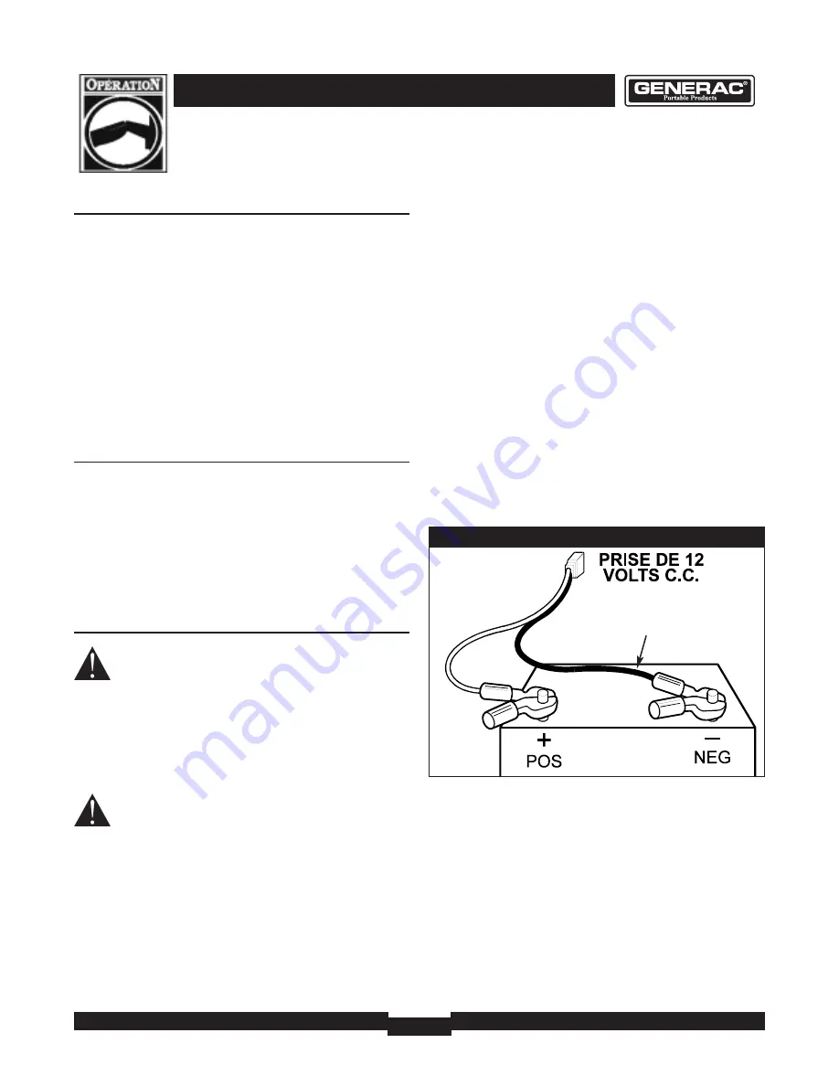 Generac Portable Products 7000EXL Owner'S Manual Download Page 25