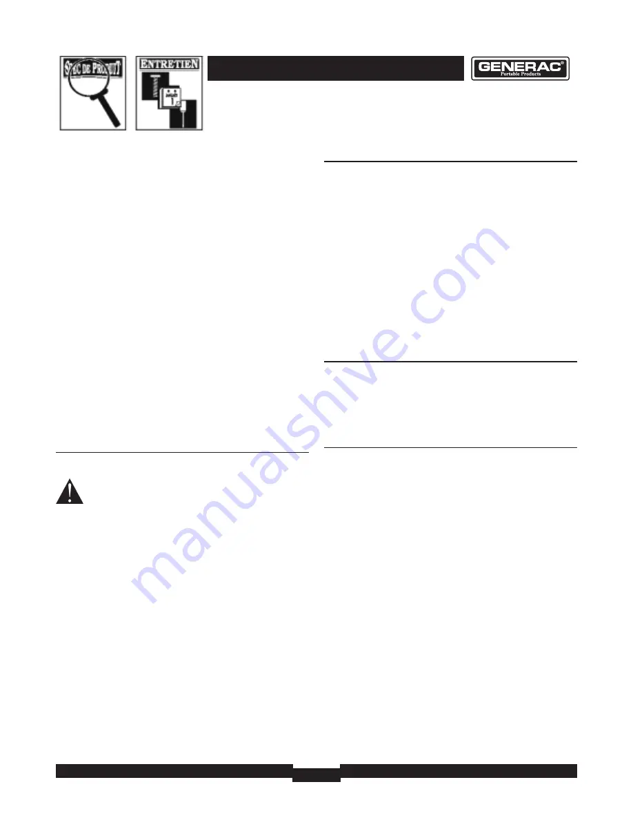 Generac Portable Products 7000EXL Owner'S Manual Download Page 29