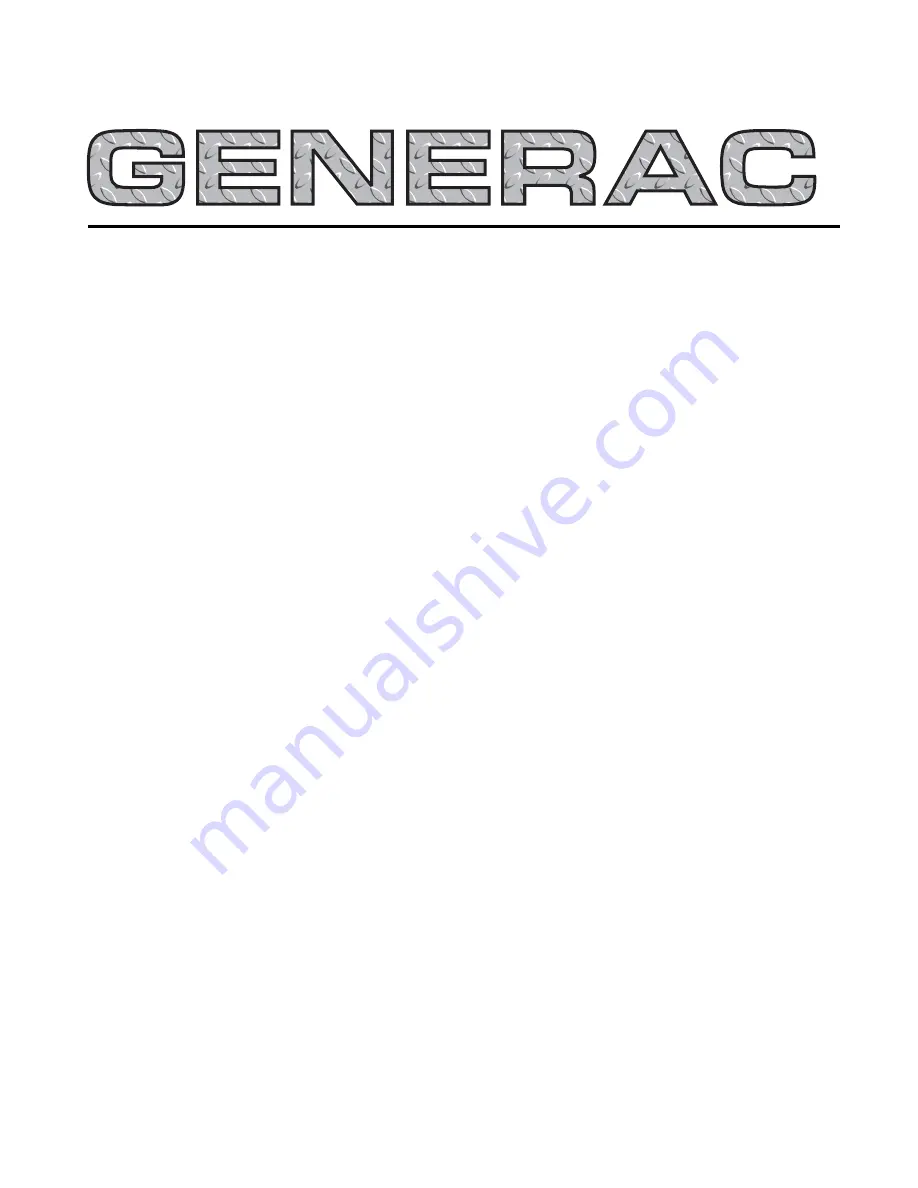 Generac Power Systems 004810-0 Owner'S Manual Download Page 1