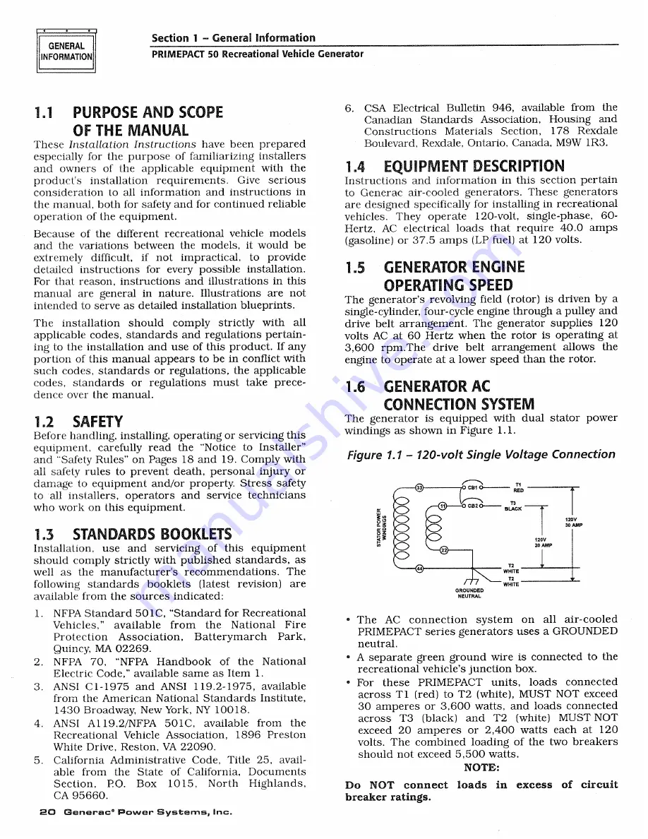 Generac Power Systems 02010-1 Owners And Installation Manual Download Page 22