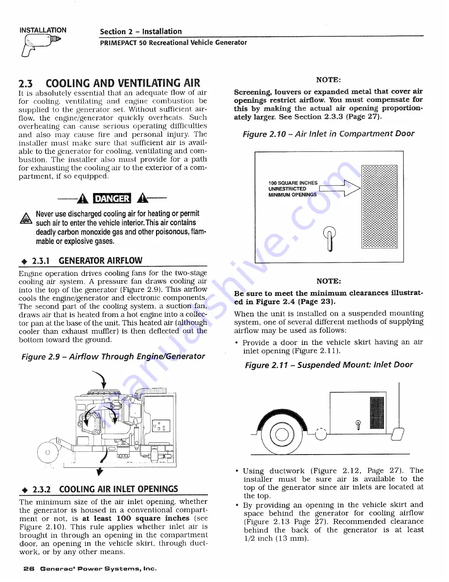 Generac Power Systems 02010-1 Owners And Installation Manual Download Page 28