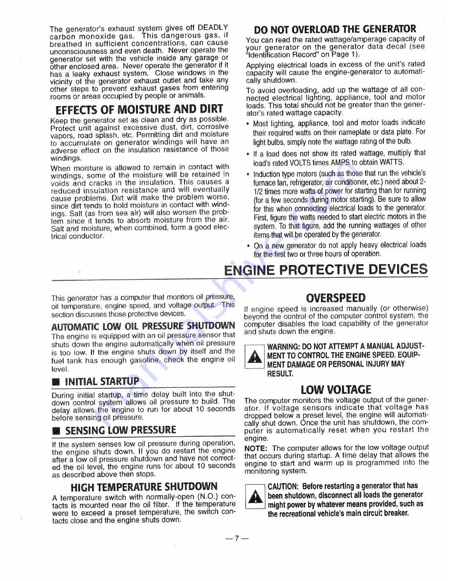 Generac Power Systems 0661-4 Owner'S Manual Download Page 9