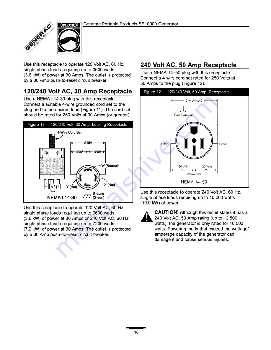 Generac Power Systems 1339-0 Owner'S Manual Download Page 10