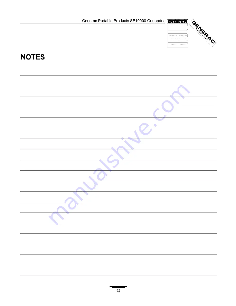 Generac Power Systems 1339-0 Owner'S Manual Download Page 23