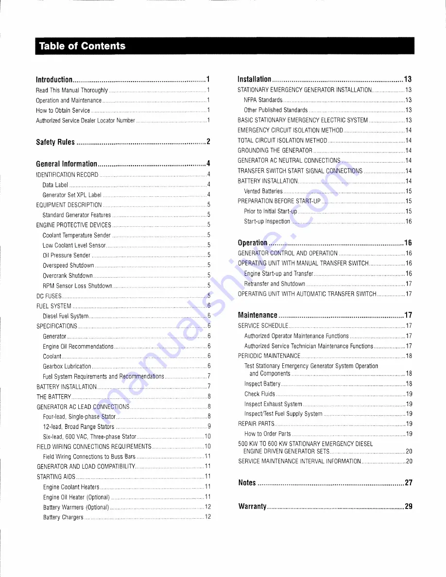 Generac Power Systems 13694330200 Owner'S Manual Download Page 2