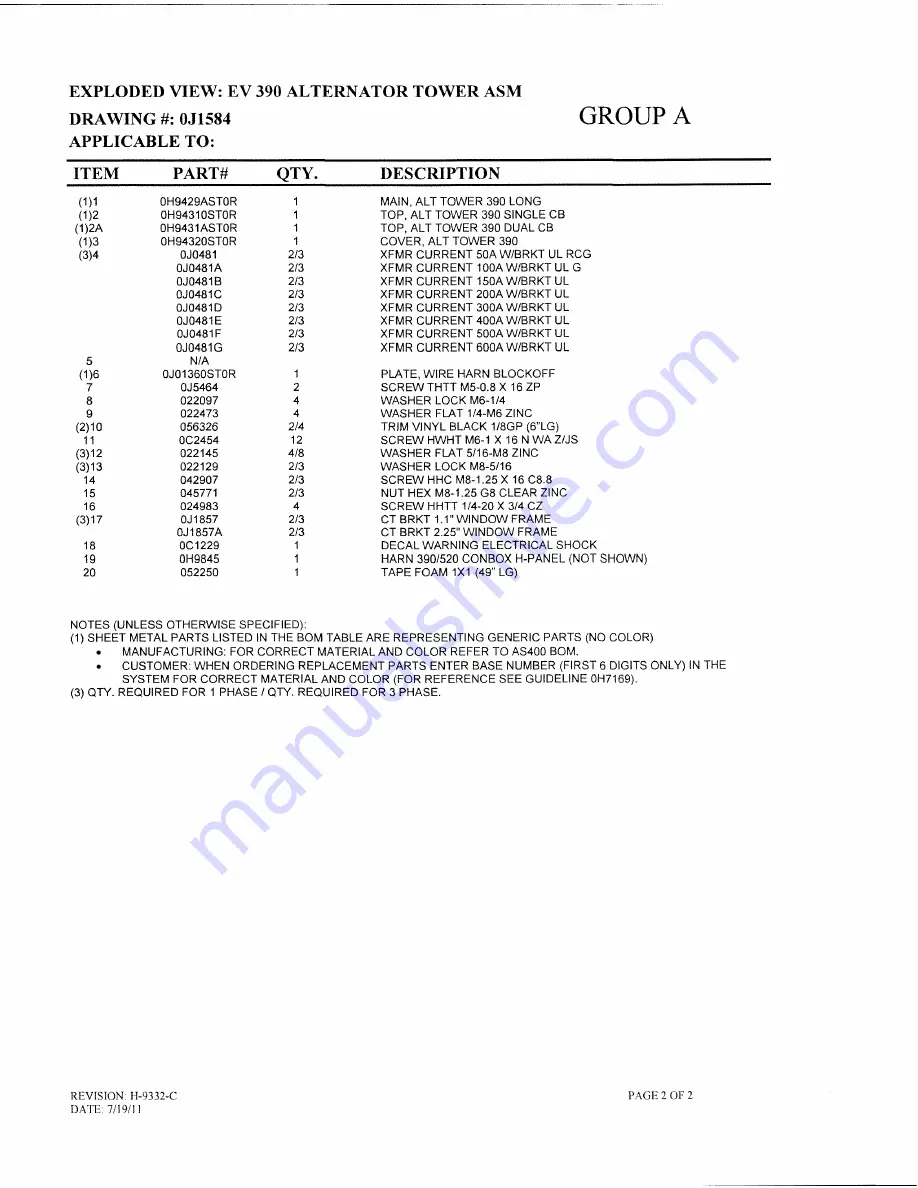 Generac Power Systems 13694330200 Скачать руководство пользователя страница 47