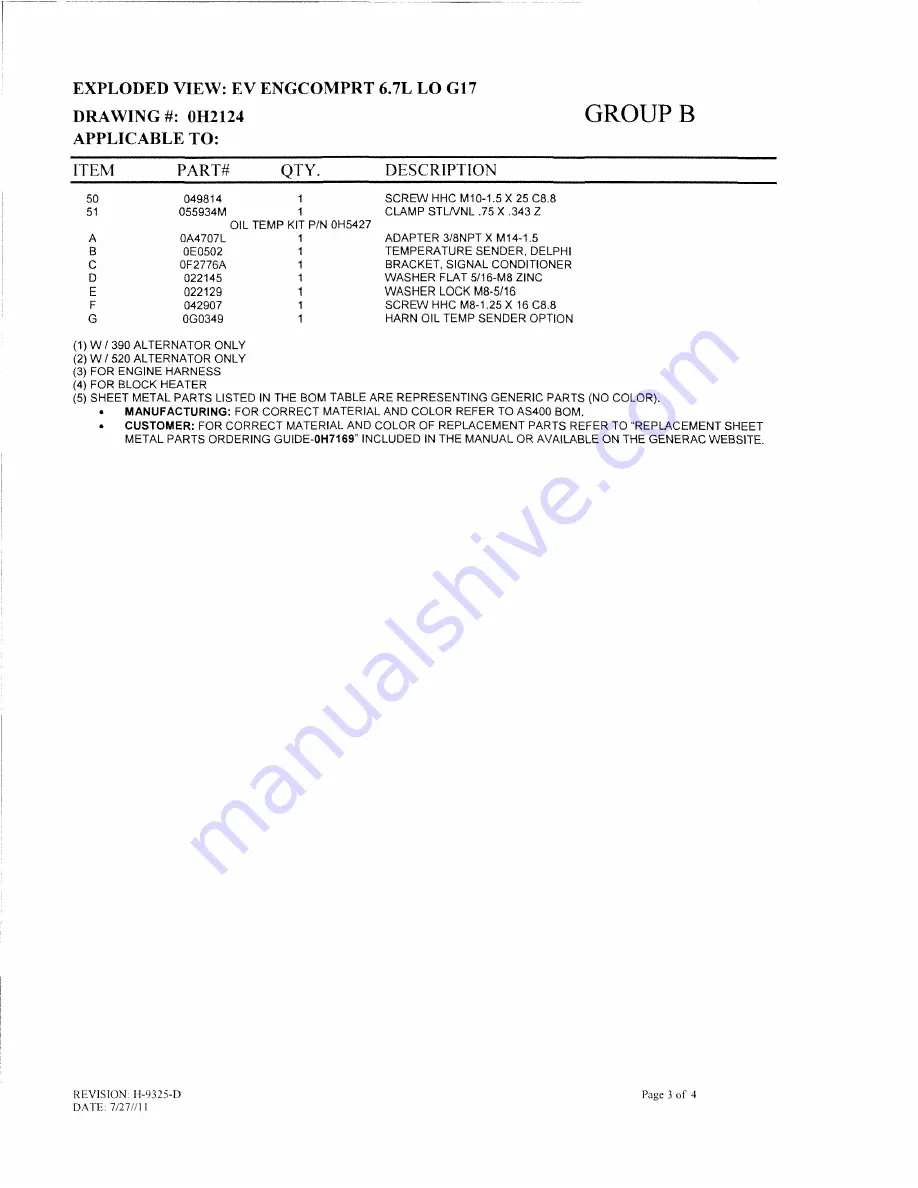 Generac Power Systems 13694330200 Скачать руководство пользователя страница 54