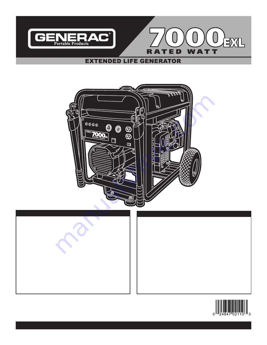 Generac Power Systems 1470-0 Owner'S Manual Download Page 1