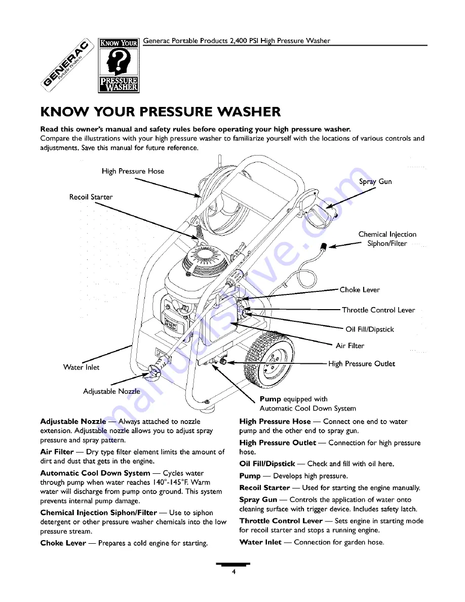 Generac Power Systems 1537-0 Owner'S Manual Download Page 4