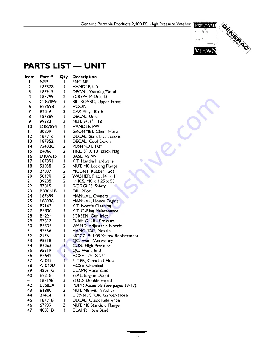 Generac Power Systems 1537-0 Owner'S Manual Download Page 17