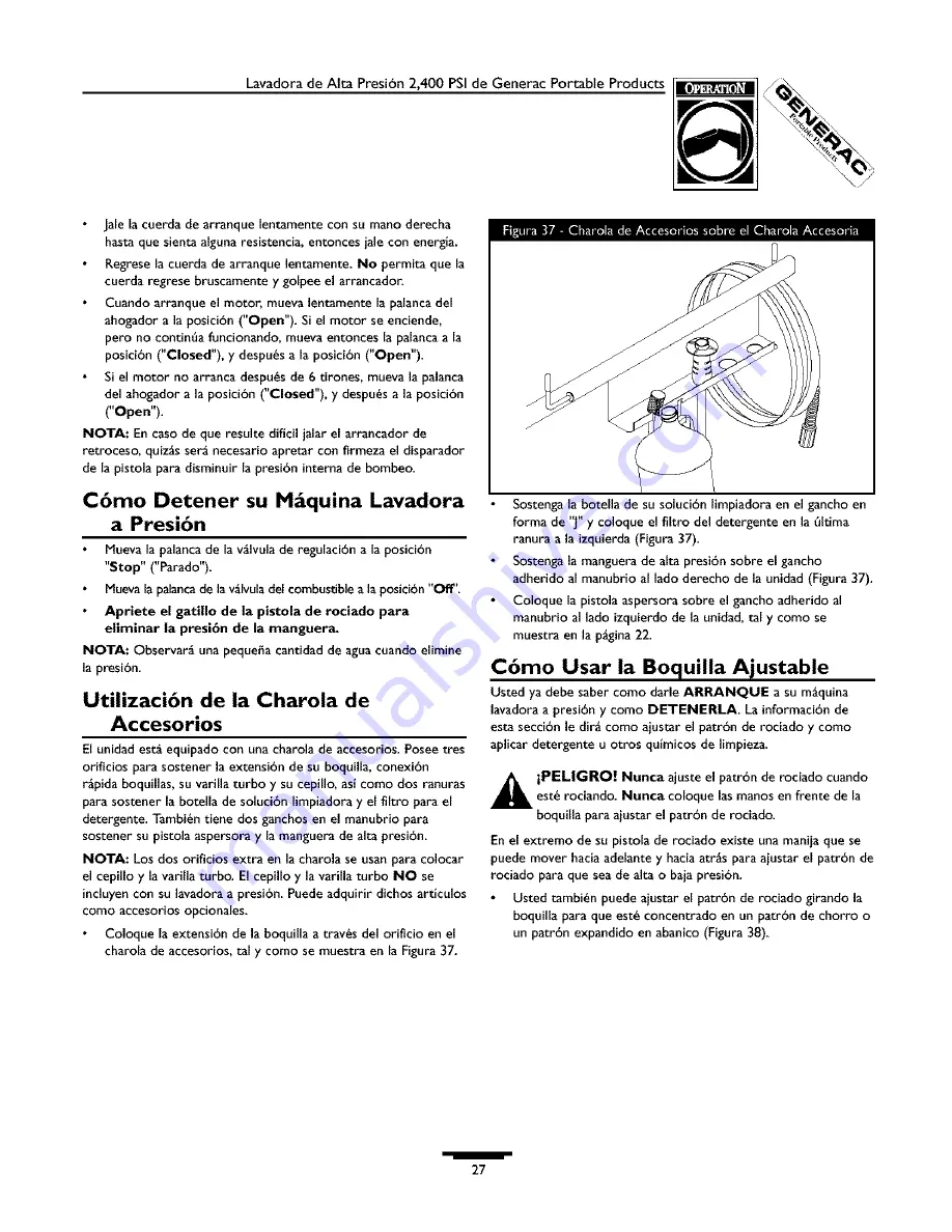 Generac Power Systems 1537-0 Owner'S Manual Download Page 27