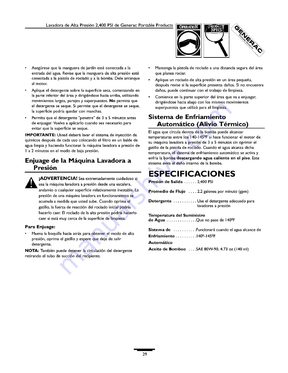 Generac Power Systems 1537-0 Owner'S Manual Download Page 29