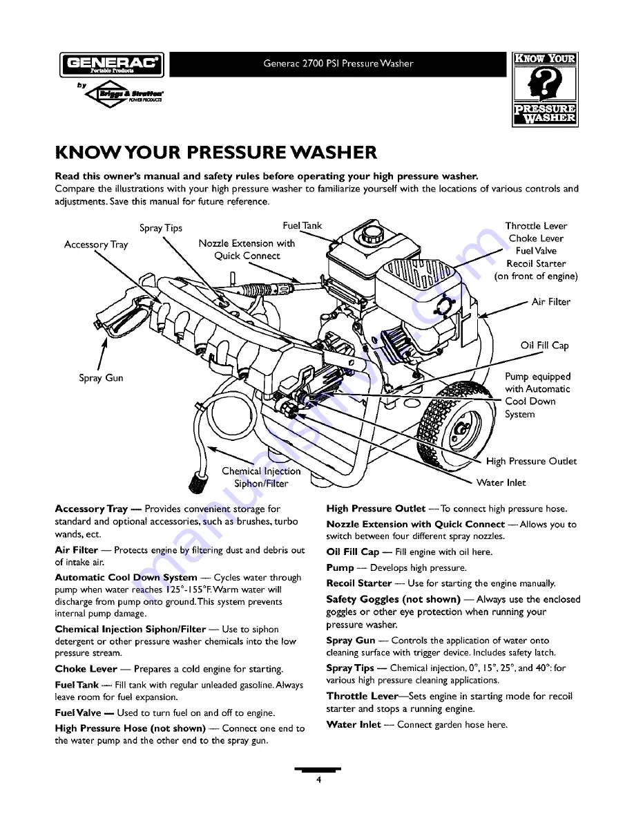 Generac Power Systems 1676-0 Owner'S Manual Download Page 4