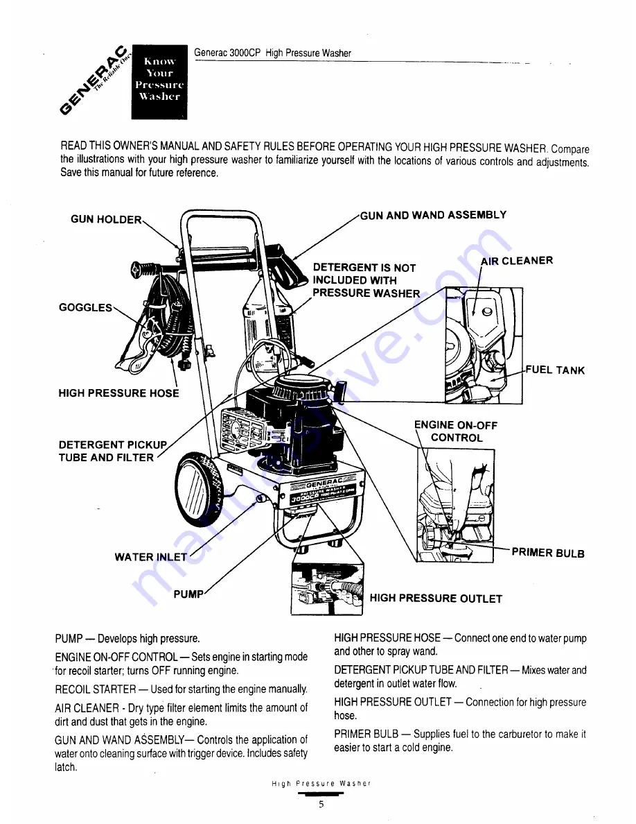 Generac Power Systems 3000CP Скачать руководство пользователя страница 5