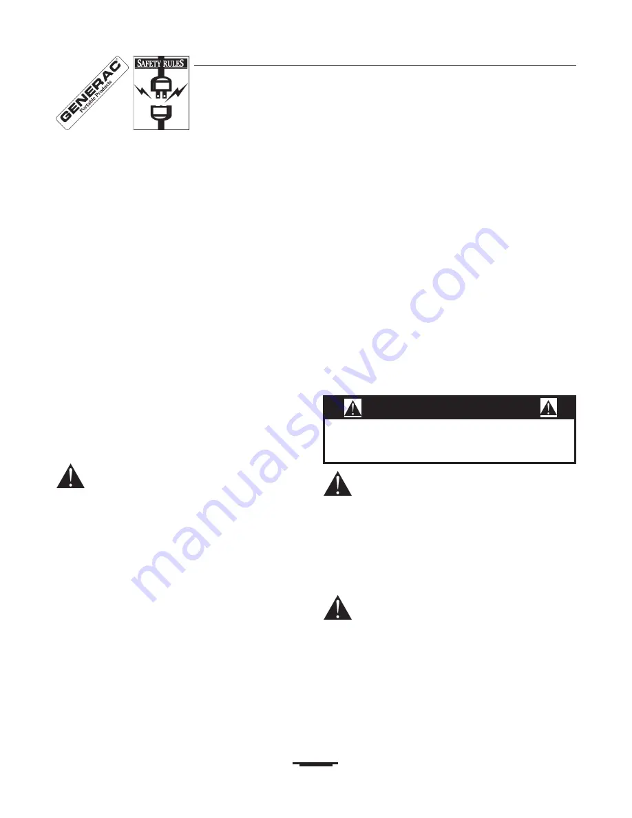 Generac Power Systems 6500EXL Owner'S Manual Download Page 2