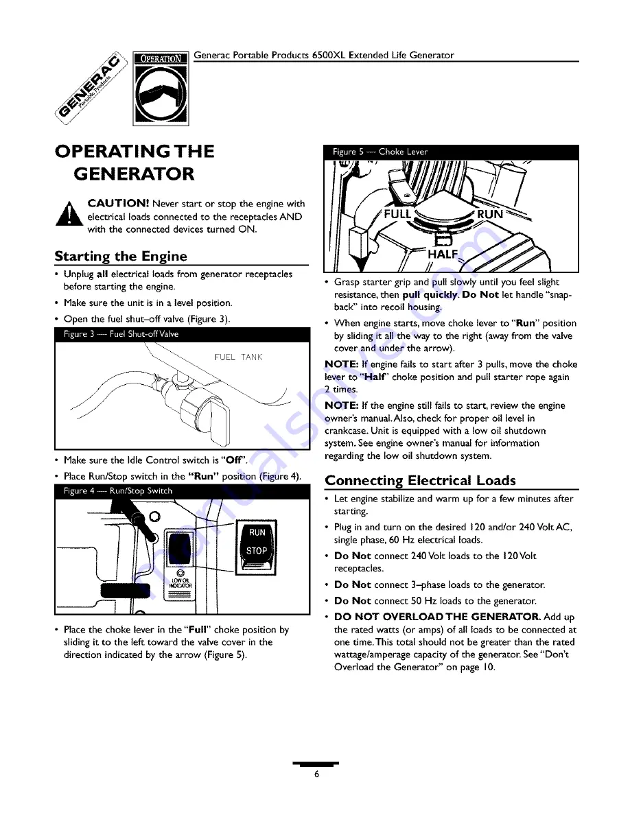 Generac Power Systems 6500XL Скачать руководство пользователя страница 6