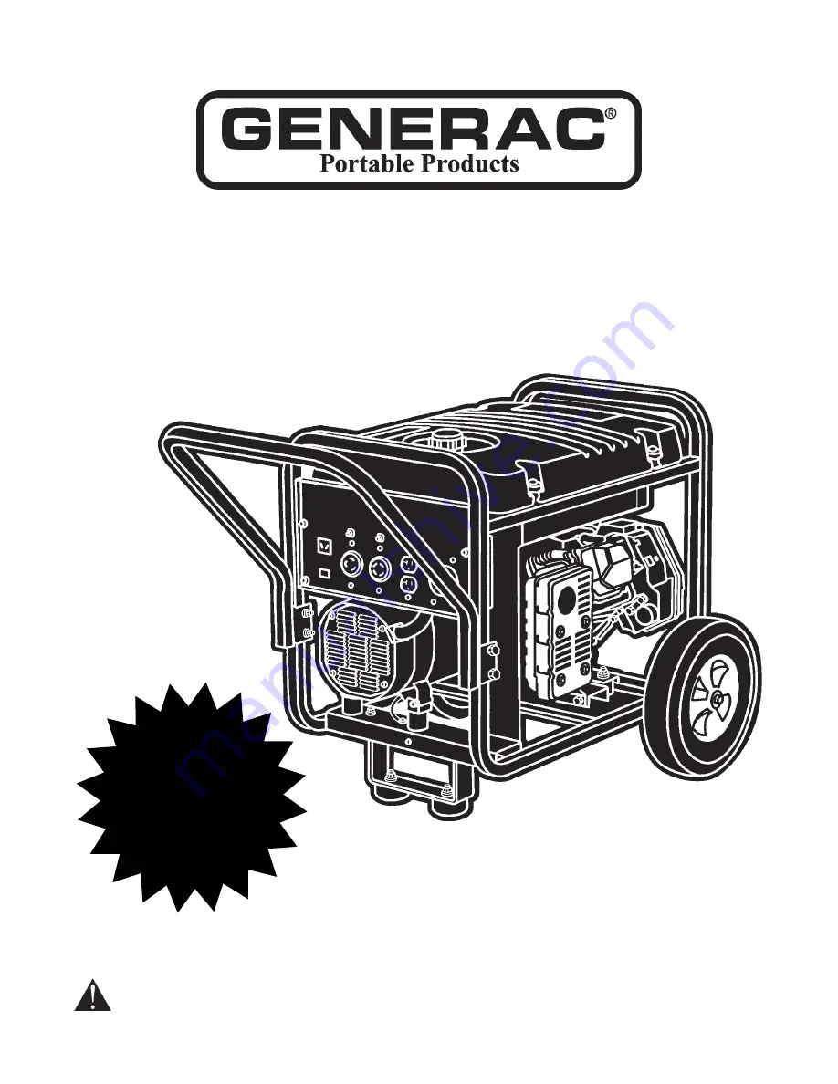 Generac Power Systems 7500EXL Rated watt Extended Life Generator Owner'S Manual Download Page 1