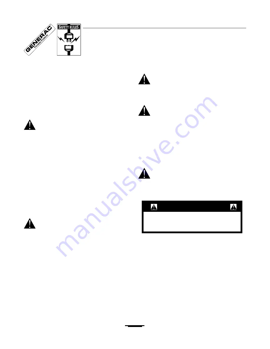 Generac Power Systems G1000M Owner'S Manual Download Page 24