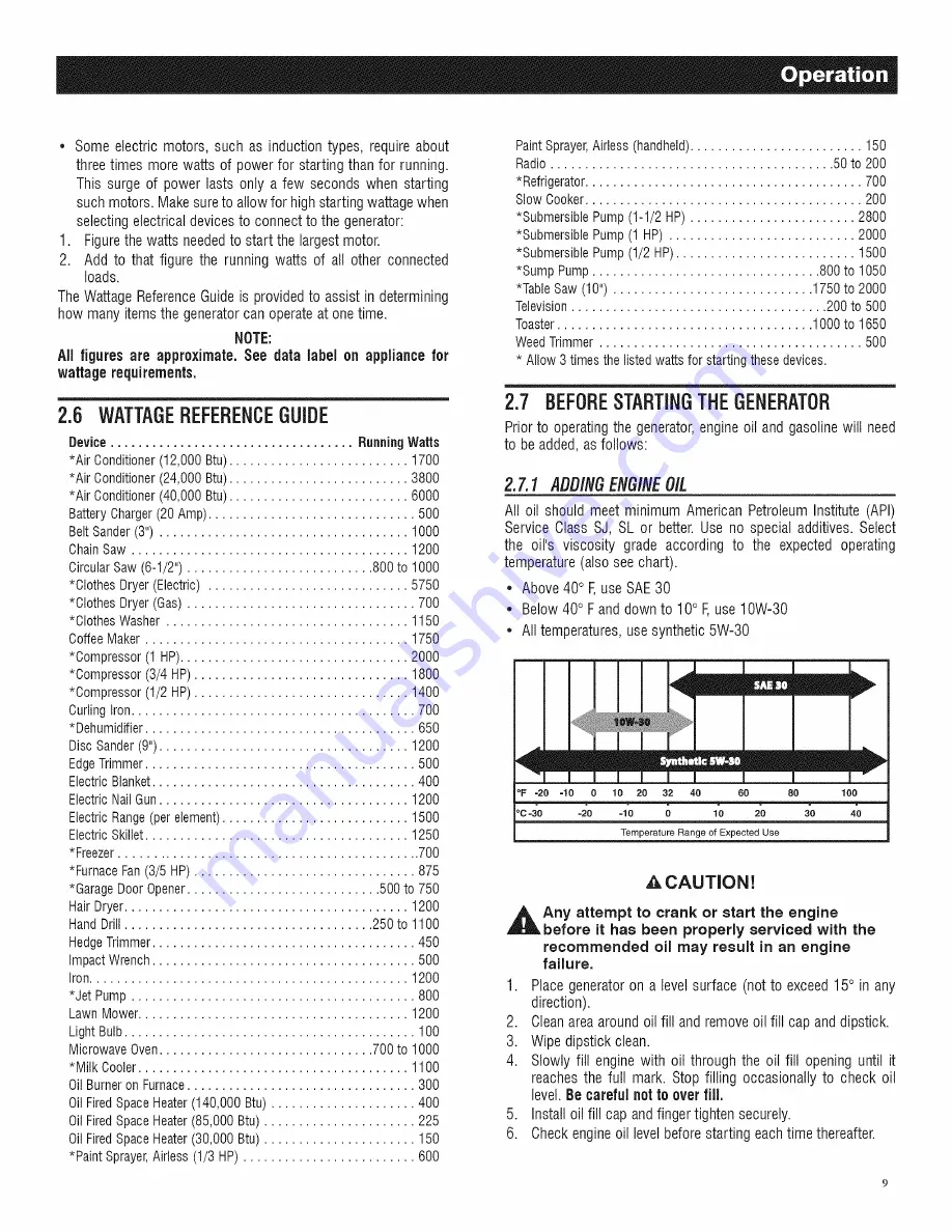 Generac Power Systems GP7500E-5943-5 Owner'S Manual Download Page 11