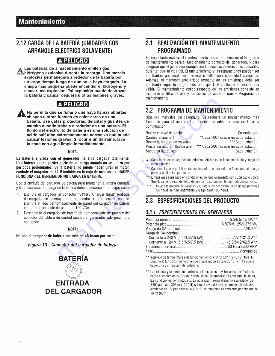 Generac Power Systems GP7500E-5943-5 Owner'S Manual Download Page 34