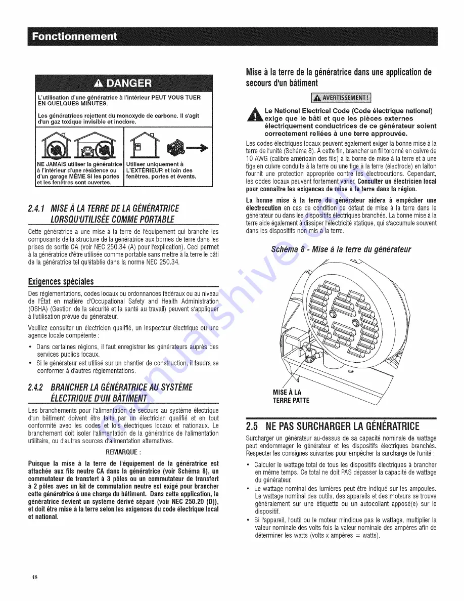 Generac Power Systems GP7500E-5943-5 Owner'S Manual Download Page 50