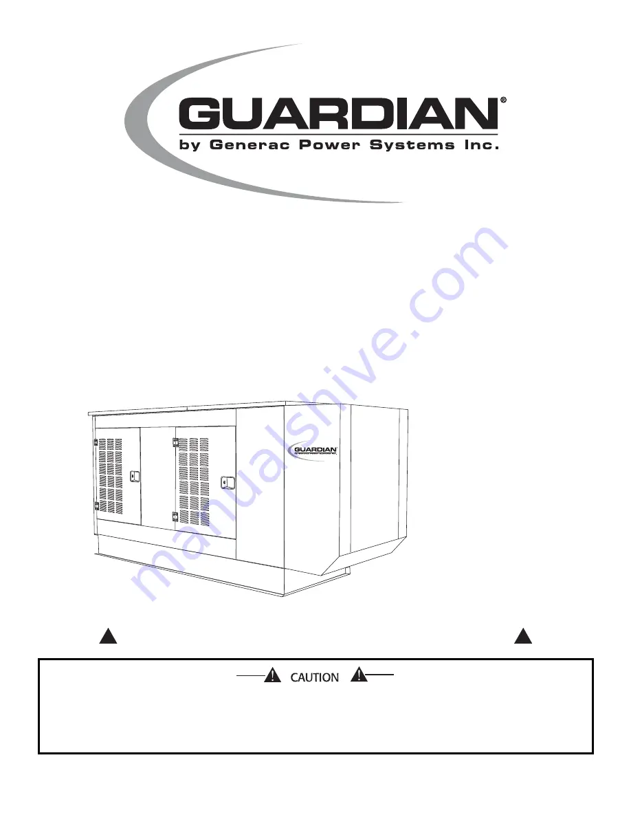 Generac Power Systems Guardian 004373-6 Скачать руководство пользователя страница 1