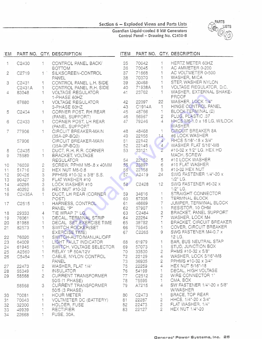 Generac Power Systems GUARDIAN 04136-0 Owner'S Manual Download Page 27