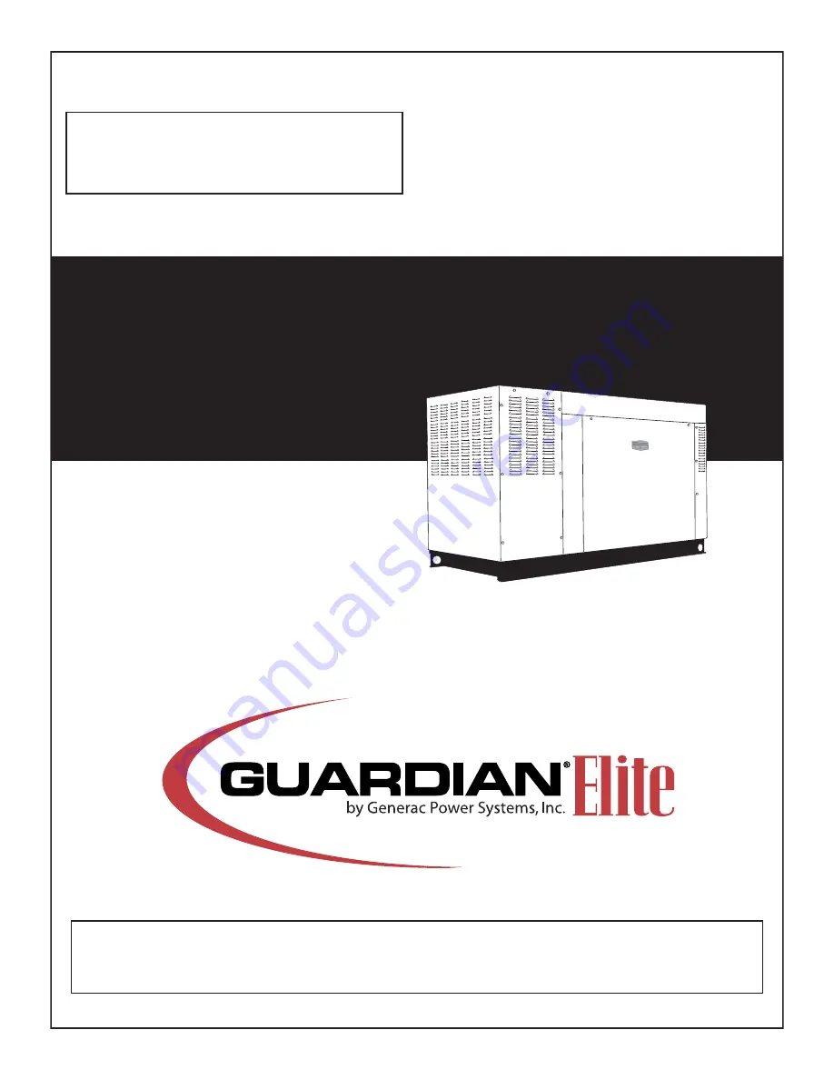 Generac Power Systems Guardian Elite 005259-0 Скачать руководство пользователя страница 1