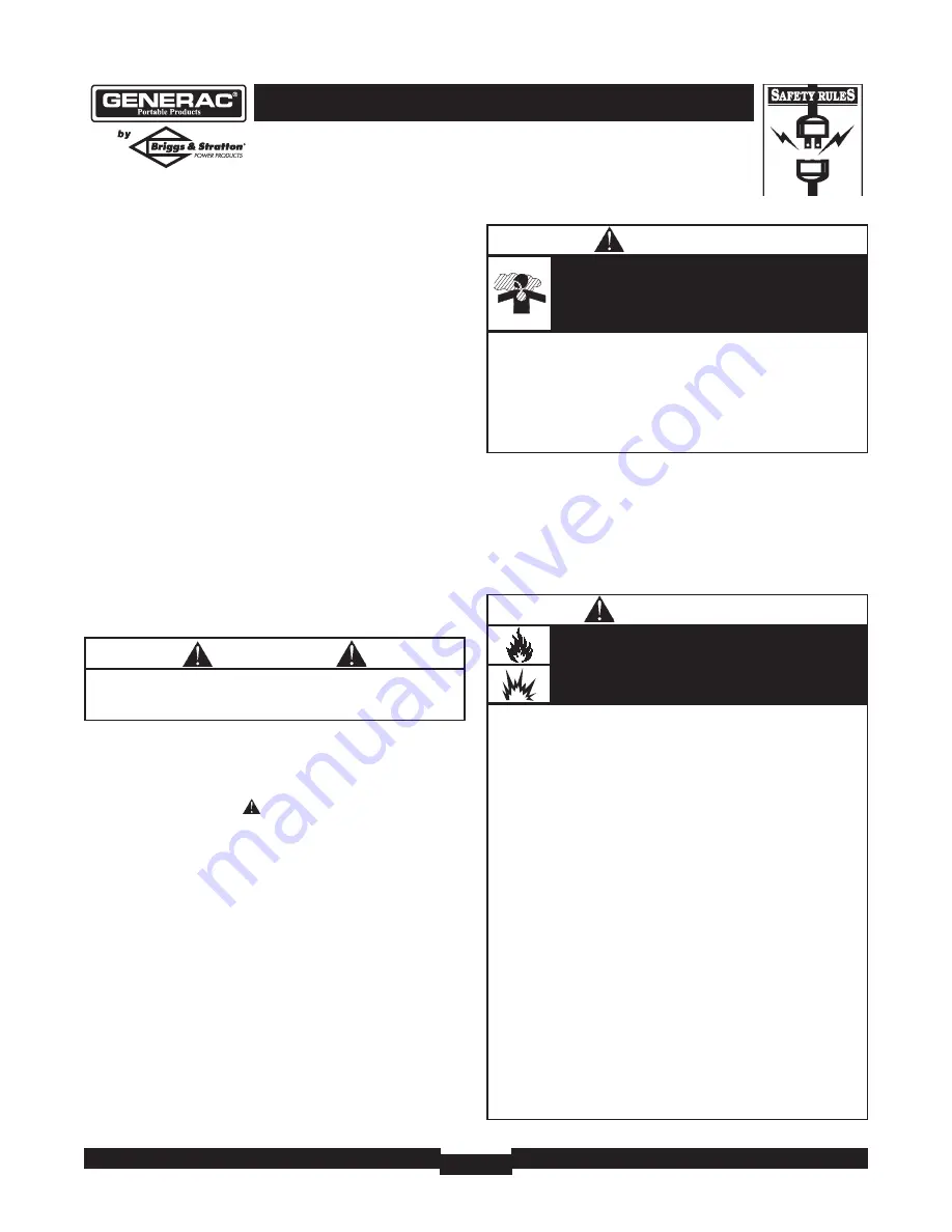 Generac Power Systems heavy duty geenrator 1654-0 Owner'S Manual Download Page 2