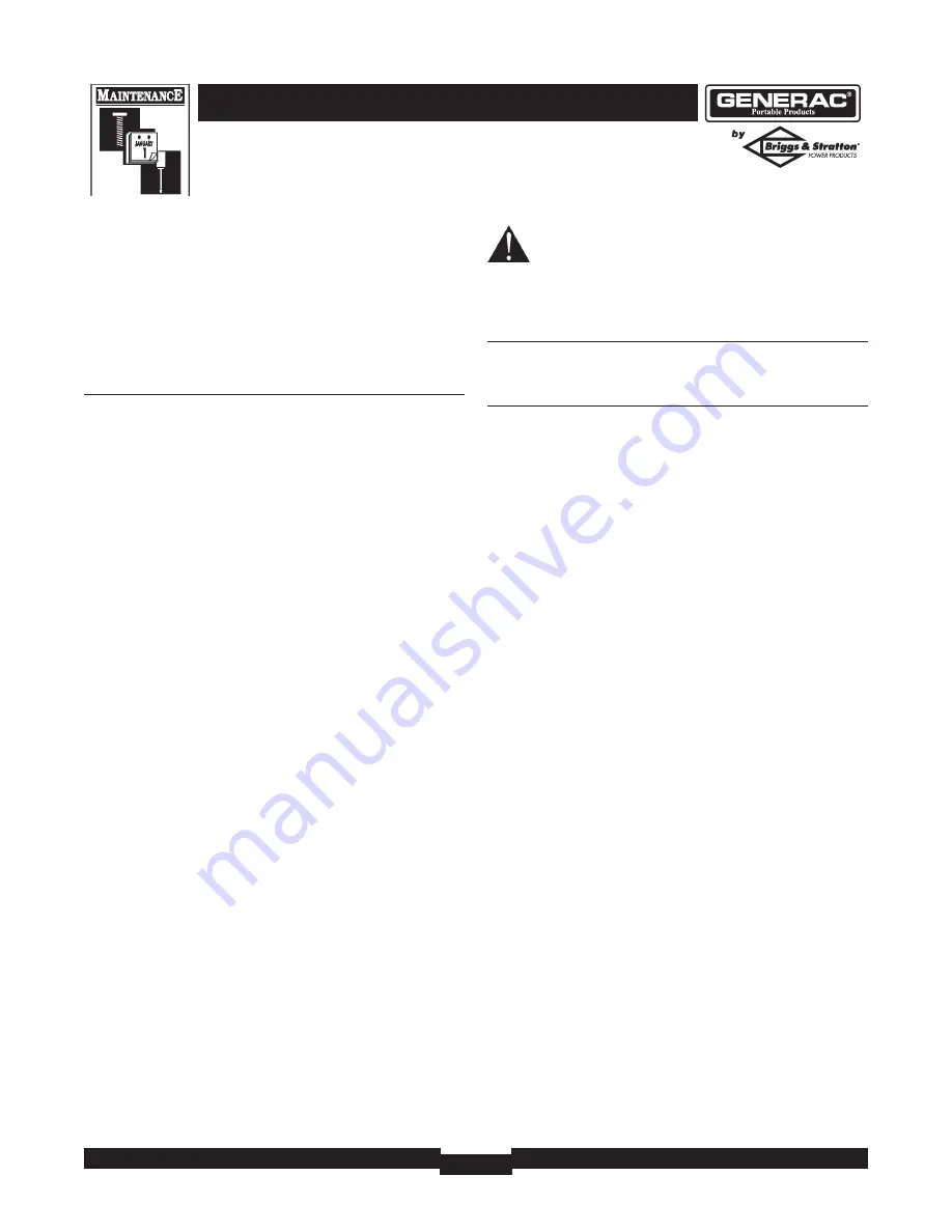 Generac Power Systems heavy duty geenrator 1654-0 Owner'S Manual Download Page 11